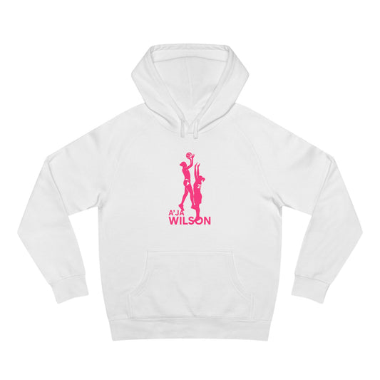 A'ja Wilson Silhouette Hoodie - Pink Logo Pullover