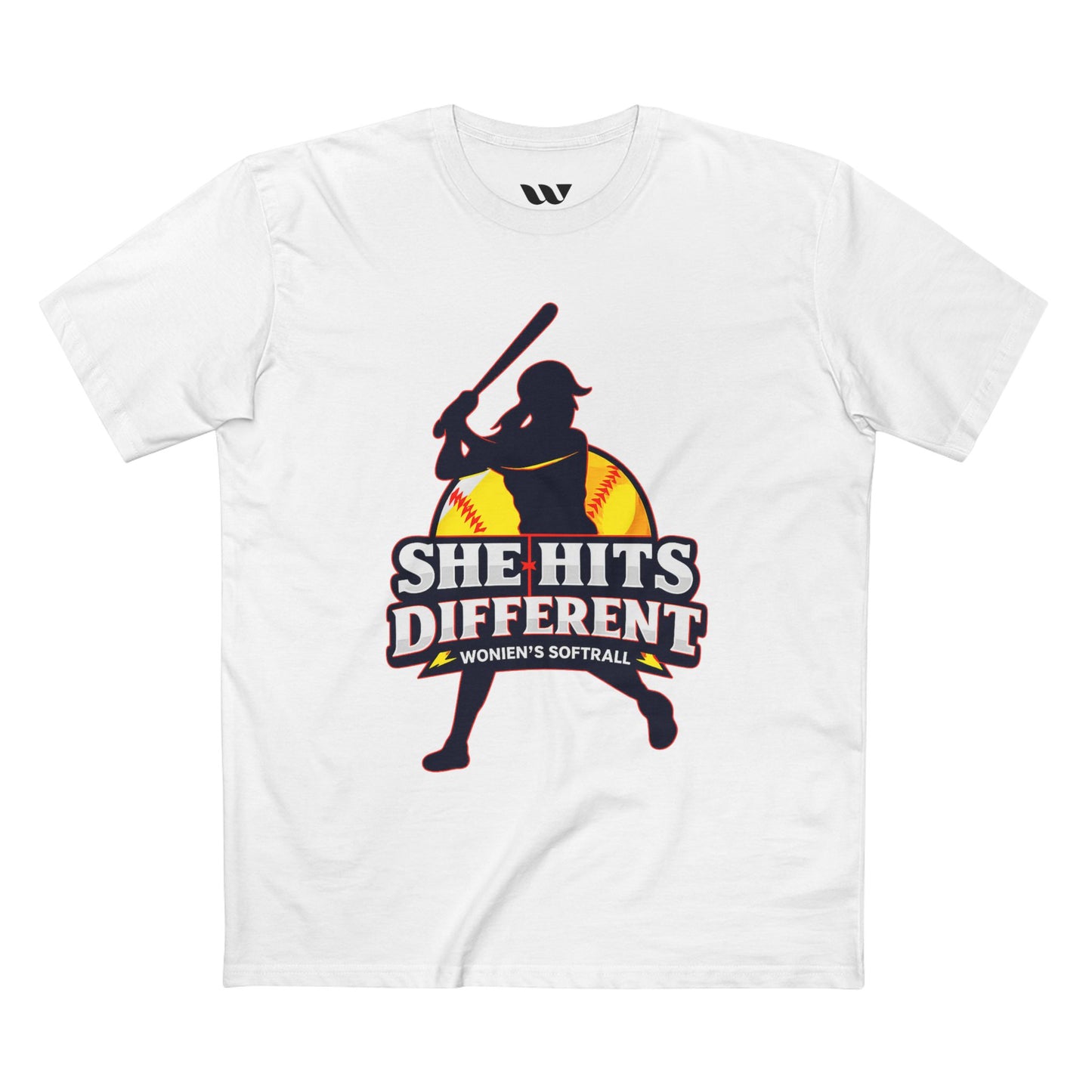 She Hits Different Women's Softball Tee - WREPPED