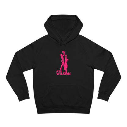 A'ja Wilson Silhouette Hoodie - Pink Logo Pullover