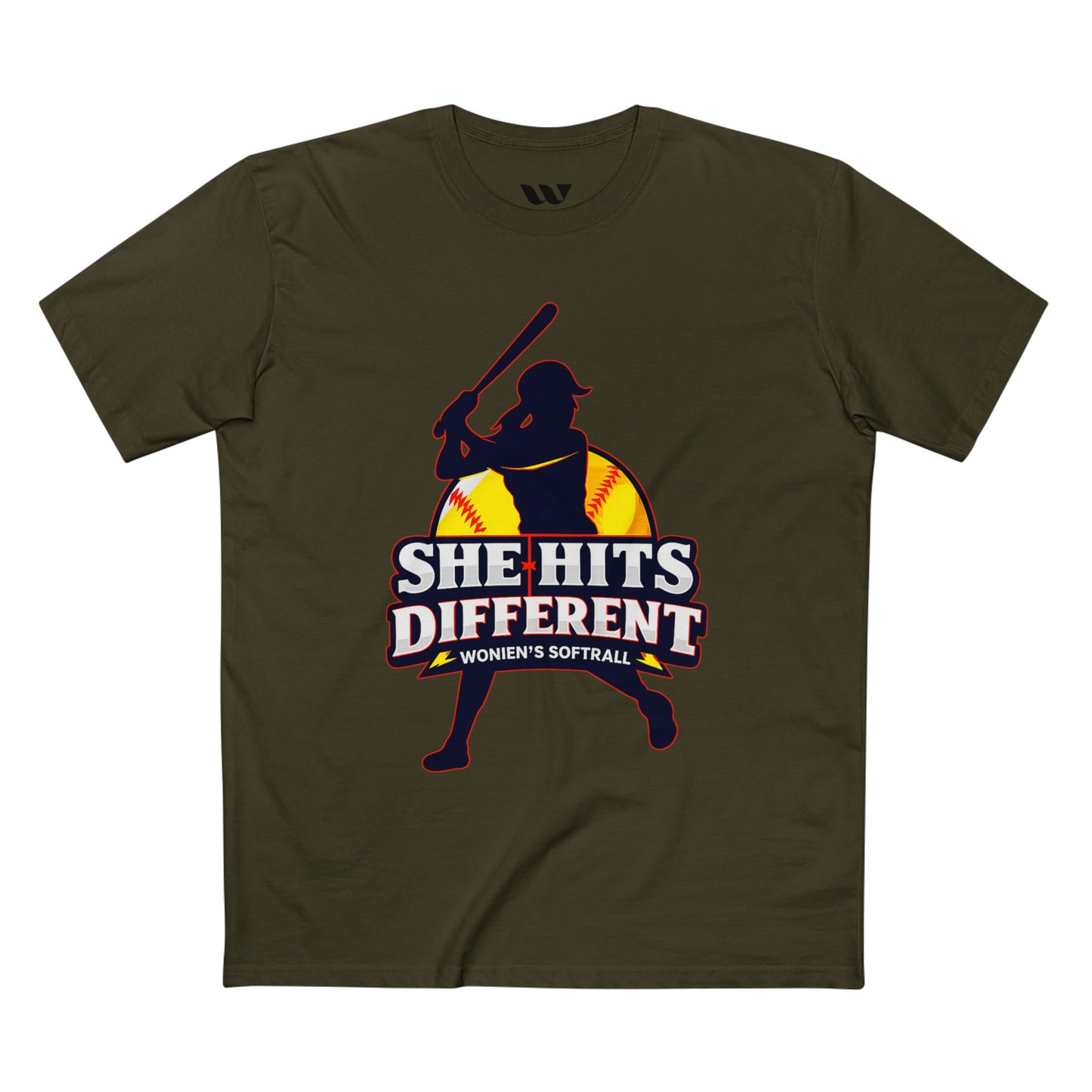 She Hits Different Women's Softball Tee - WREPPED