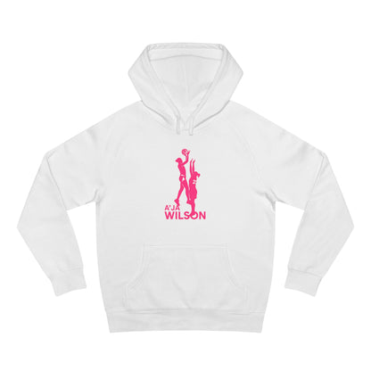 A'ja Wilson Silhouette Hoodie - Pink Logo Pullover