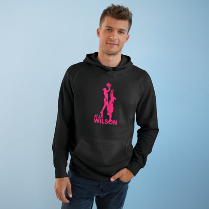 A'ja Wilson Silhouette Hoodie - Pink Logo Pullover
